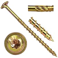 Vista 7 de Tornillos Estructurales, Tornillo de Anclaje de Construcción de 1/4" x 2-1/4" con Cabeza Torx/Estrella de Servicio Pesado, Tornillo de Anclaje