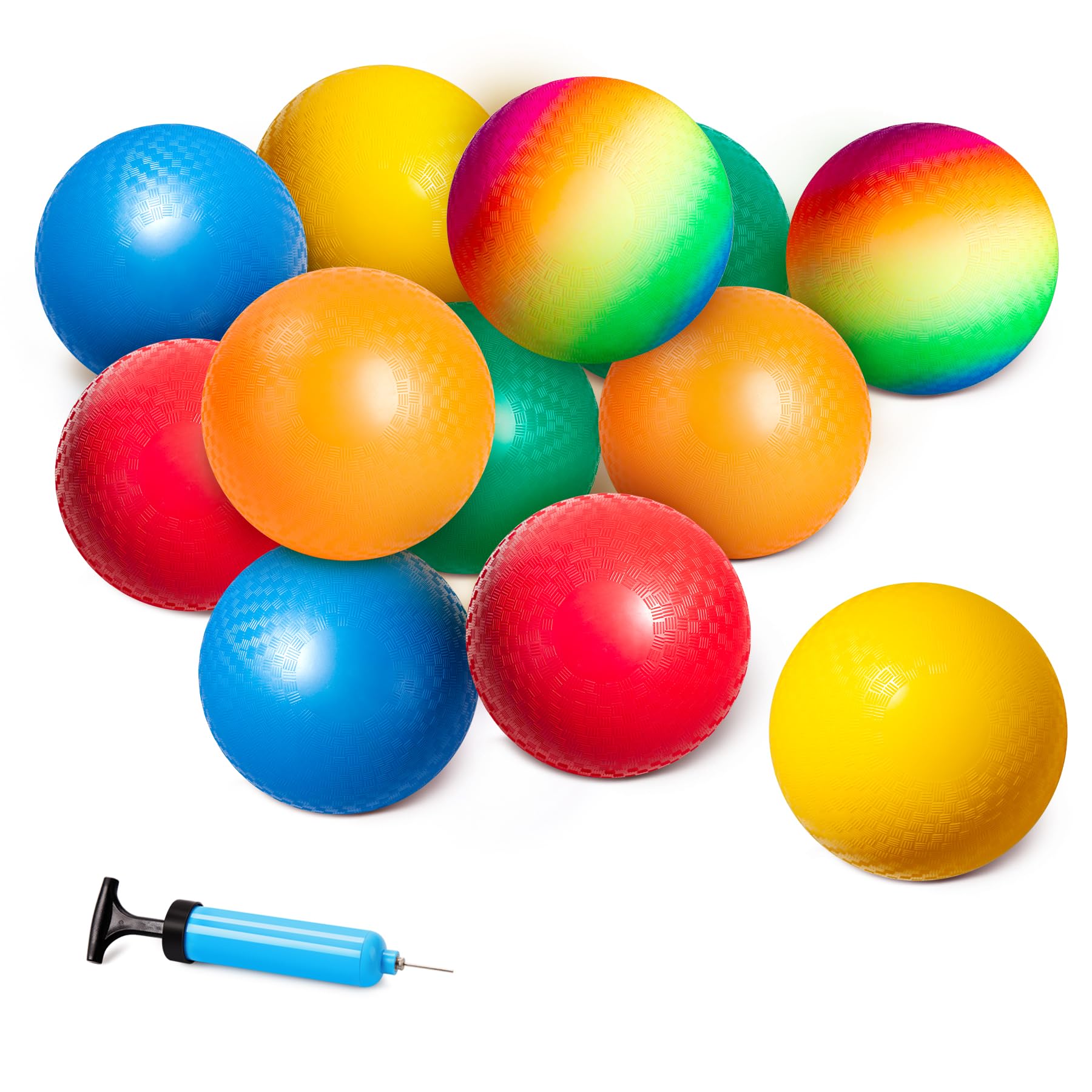 U&C Planet Lote de 6/12 Pelotas de Juego de 21,5 cm Lote de Pelotas de Dodge Ball con Bomba Gaga Ball Handball Soft Boucy IDs Rainbow Balls Juegos al Aire Libre Campamentos
