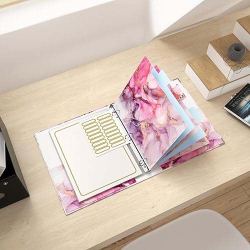 Miniatura 6 de Rouidr Carpeta de 3 anillos con portapapapeles, organizador de carpetas de 1 pulgada, carpetas de tamaño carta de 8.5 x 11 pulgadas con pestañas