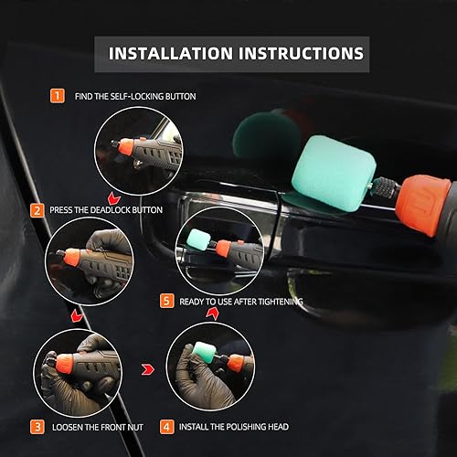 Miniatura 5 de SPTA - Herramienta giratoria inalámbrica, mini pulidora inalámbrica para automóvil, 36 unidades, batería de iones de litio de 12 V, IVT,