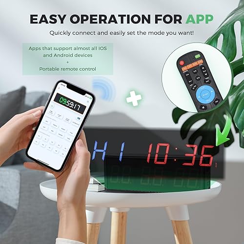 Miniatura 3 de Reloj temporizador de gimnasio Bluetooth de 15 pulgadas para gimnasio en casa, pantalla digital, cronómetro, cronómetro, temporizador de