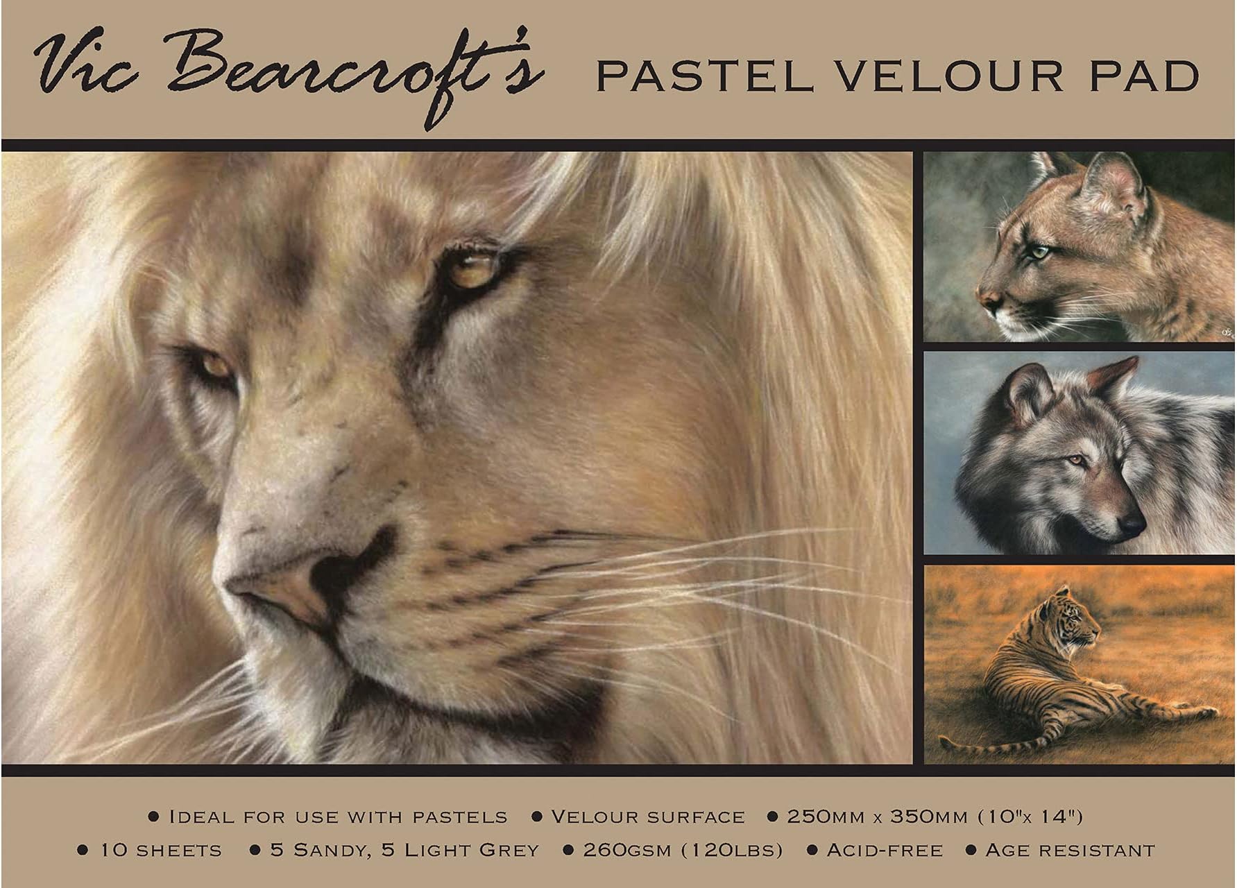 Vic Bearcroft's Pastel Velour Pad - Large Sandy and Light Grey (350mm x 500mm)