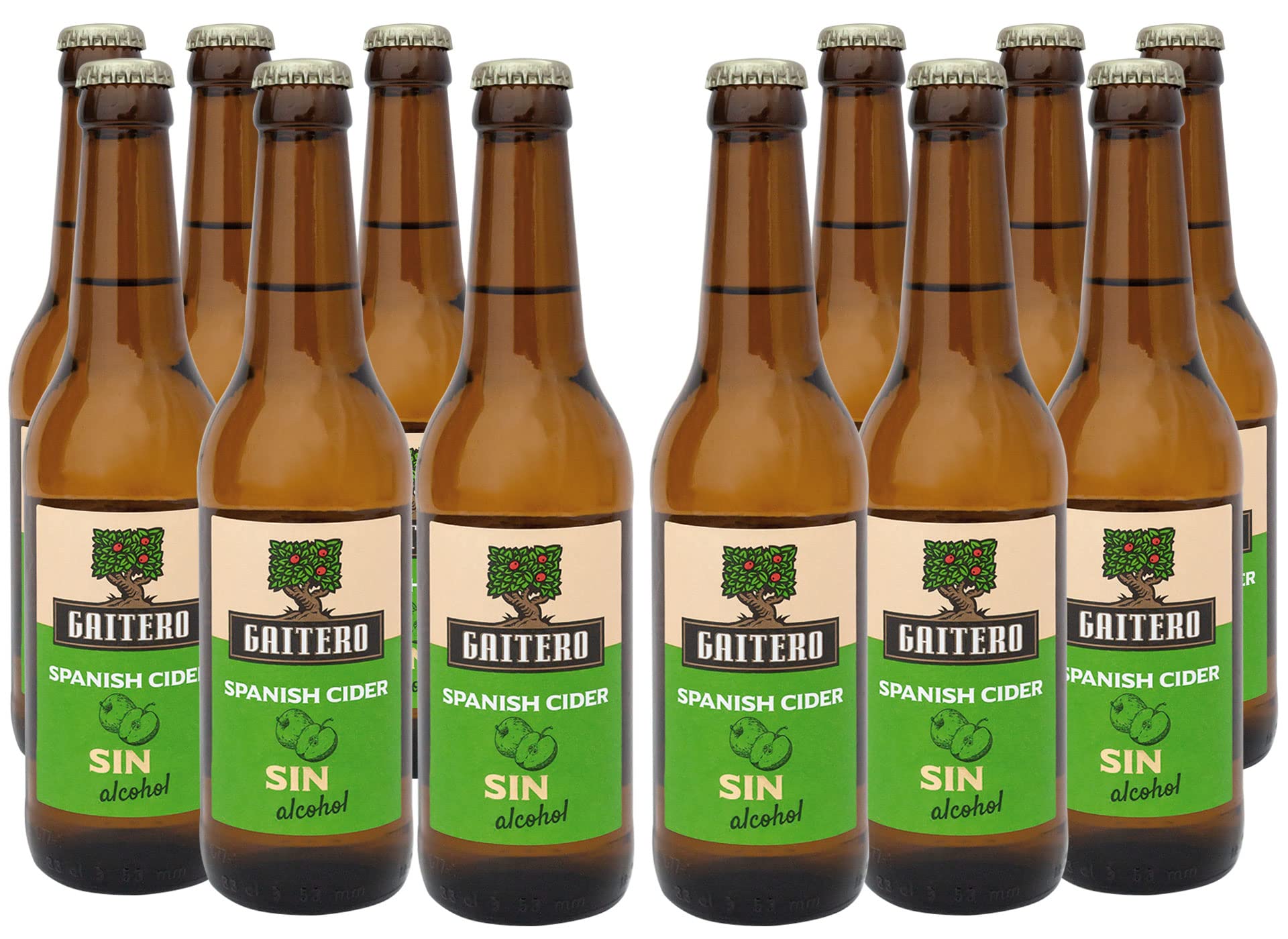 El Gaitero Spanish Cider sin Alcohol 33Cl, Caja de 12 Botellas
