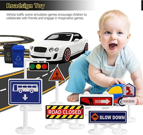 Miniatura 7 de Señales de tráfico de tráfico, señales de tráfico, señales de tráfico, luz de cruce, señales de carreteras, juguetes para educación de seguridad,