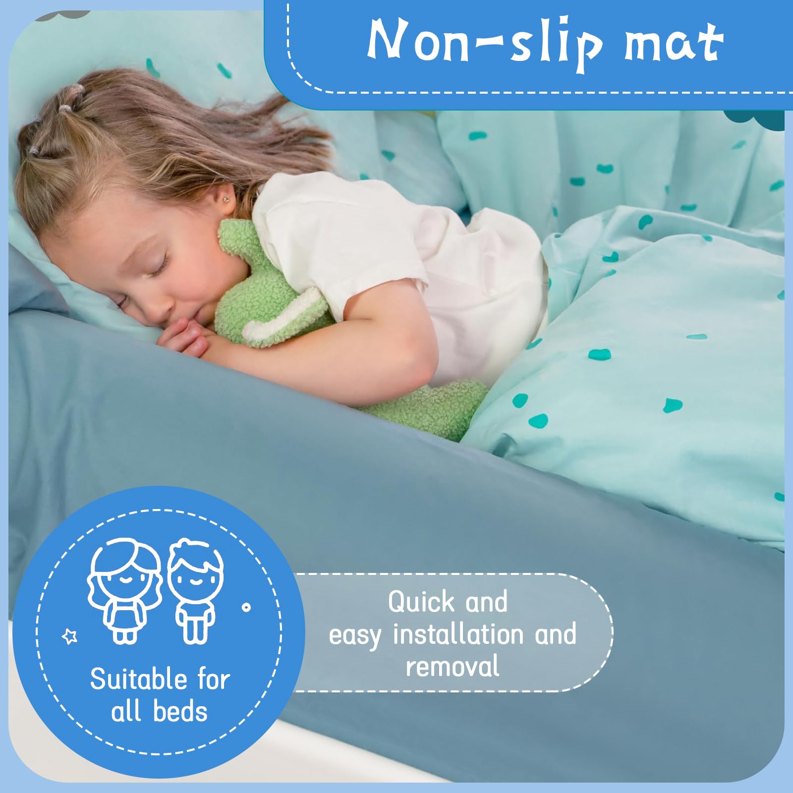 2 Protezione per Letto per Bambini, 2 pezzi Paraurti per Letto Gonfiabile in Confezione per Bambini,Sponda per Letto Anticaduta per Bambini Leggera Confortevole con Pompa ad Aria per Letti Vari
