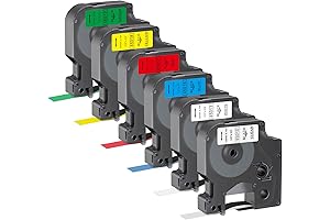 6 Pack Compatible with Dymo D1 Label Tapes Color Combo Set for DYMO LabelManager 160