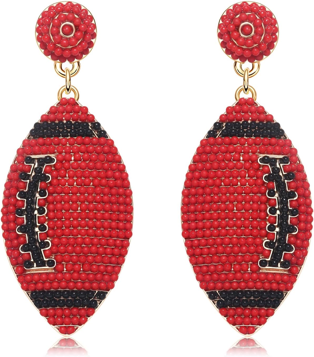 PHALINBeaded Baseball Football Earrings for Women Sports Earrings Game Day Earrings Handmade Beaded Dangle Earrings Holiday Party Game Jewelry Gifts