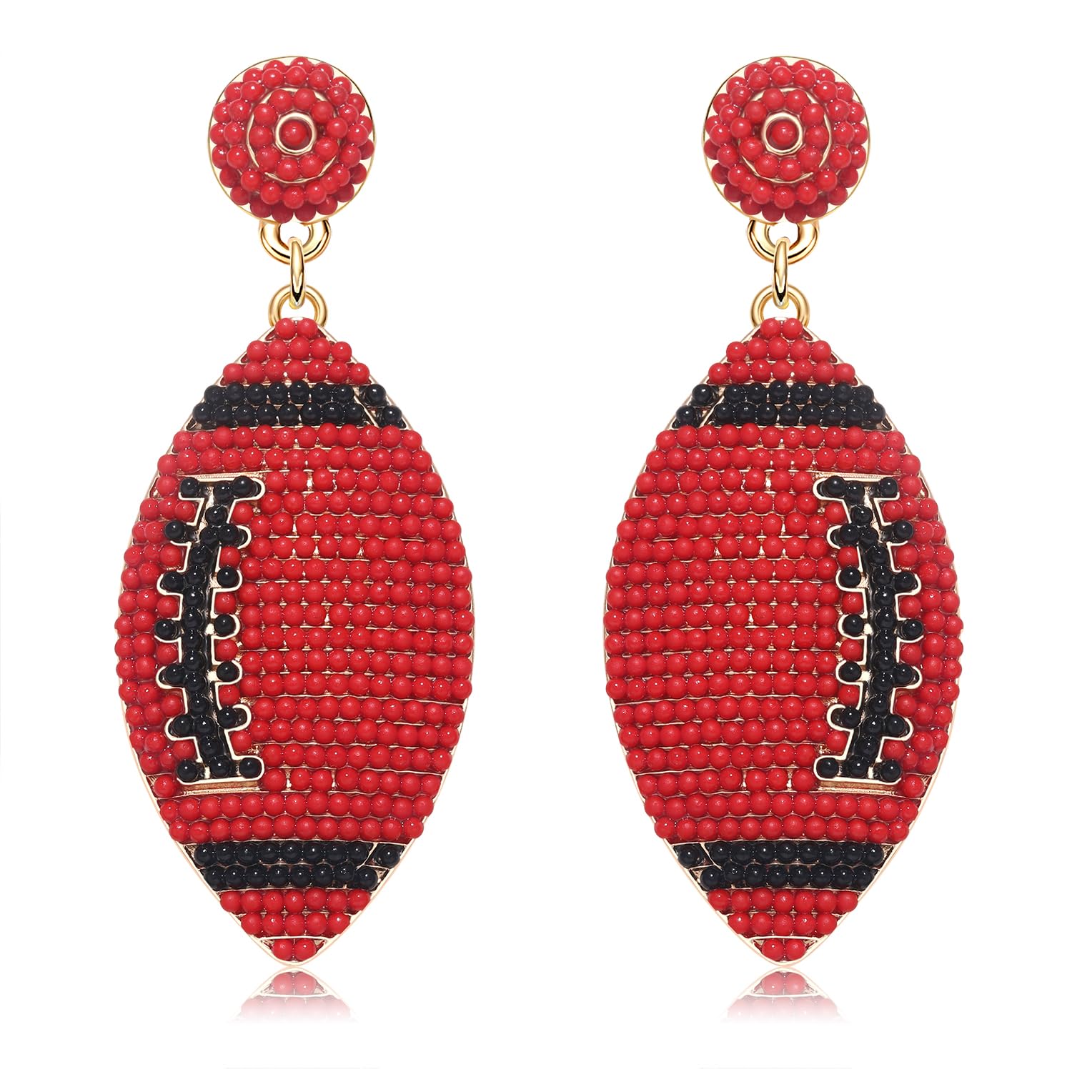 PHALINBeaded Baseball Football Earrings for Women Sports Earrings Game Day Earrings Handmade Beaded Dangle Earrings Holiday Party Game Jewelry Gifts