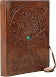 Leather Journal Papier doublé rechargeable Arbre de vie fait main Leather Journal / Cahier d'écriture Journal / Bloc-note quotidien pour les hommes & Femmes Moyennes, Plaque d'écriture pour Artiste, Sketch