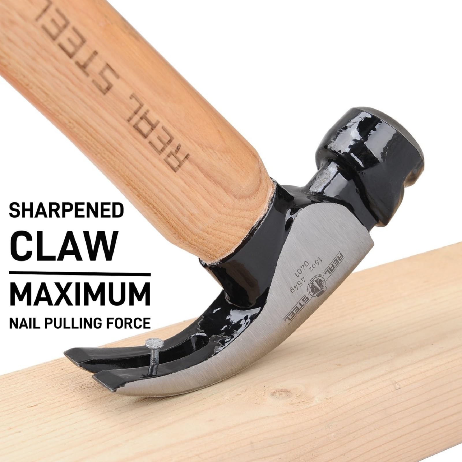 Real Steel 0401 de nogal curvado martillo de carpintero, 16 oz