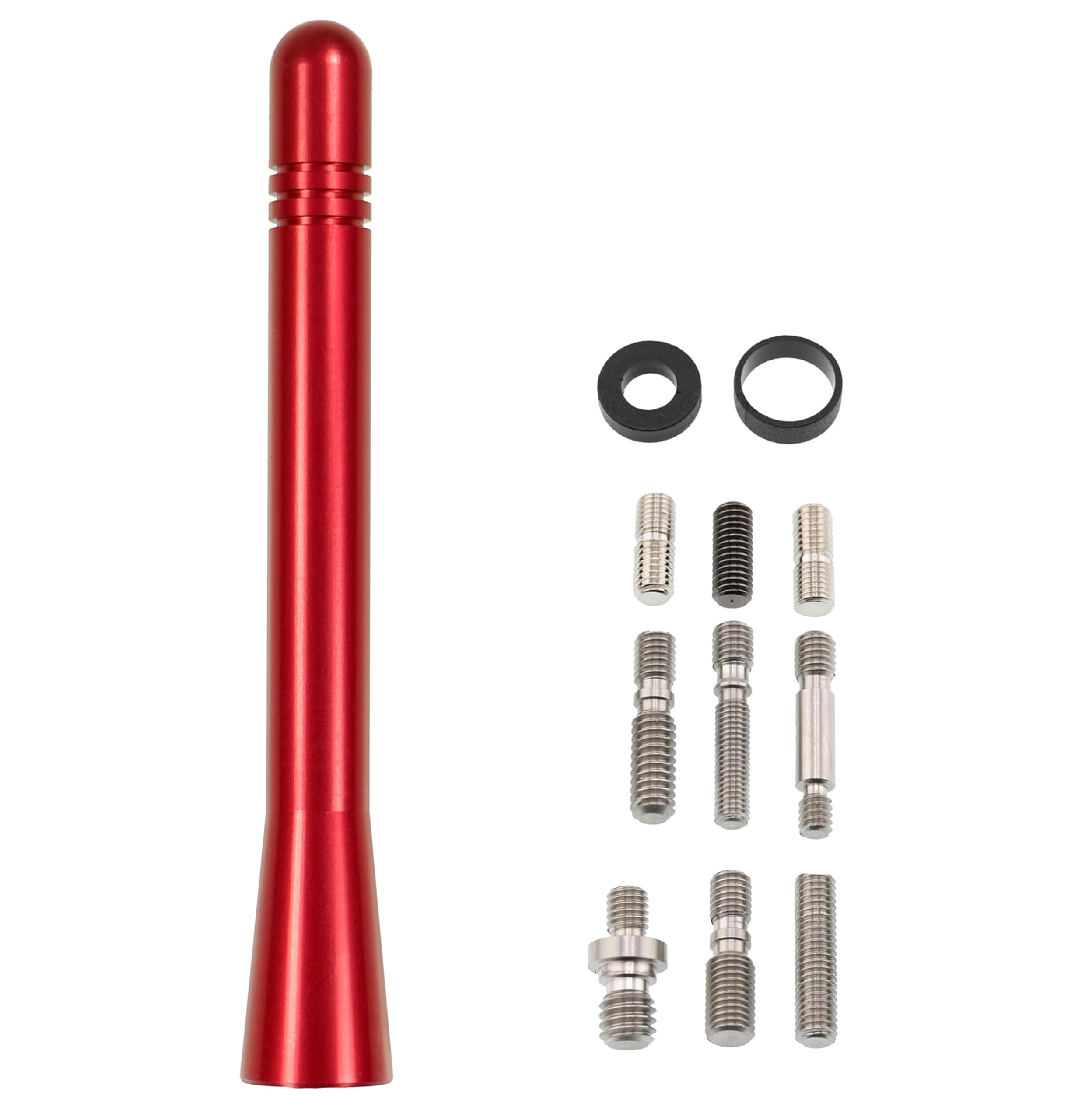 Votex - Made in USA - 4 Inch RED Aluminum Antenna - Stainless Steel Threading