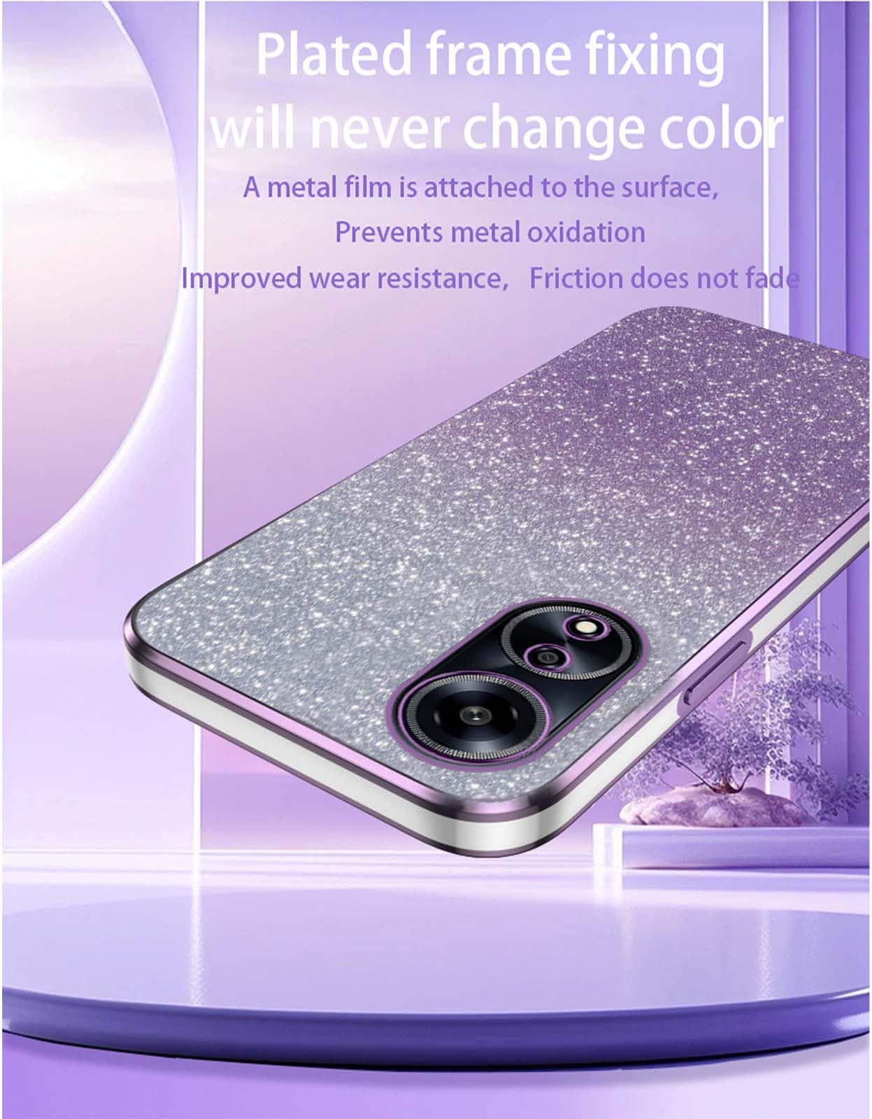 HAOYE Cover Per OPPO A78 5G, Custodia TPU Morbida Antiurto, Ultra Sottile, Colore Blu