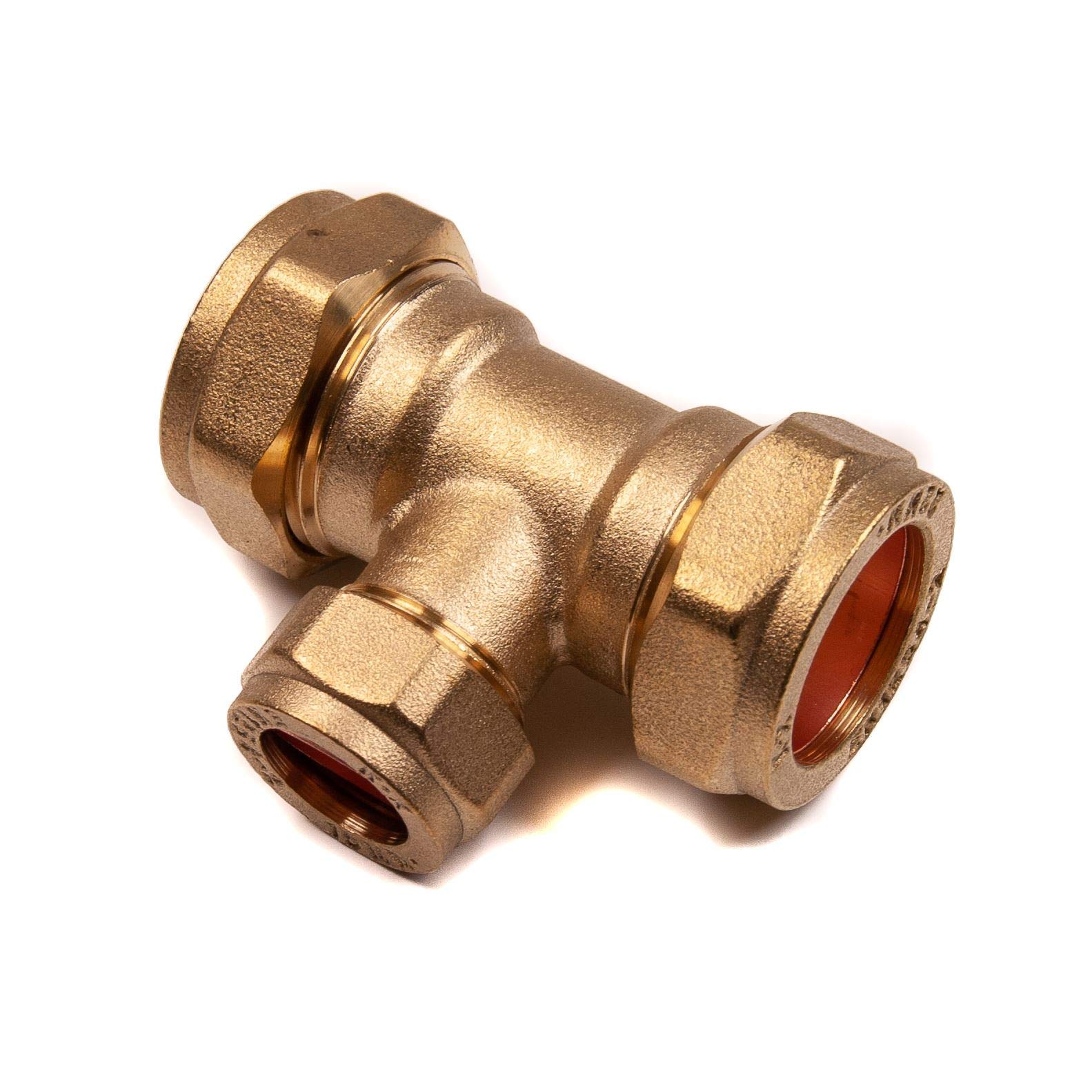 Thunderfix Copper 22Mm X 22Mm X 15Mm Compression Reducing Tee Brass