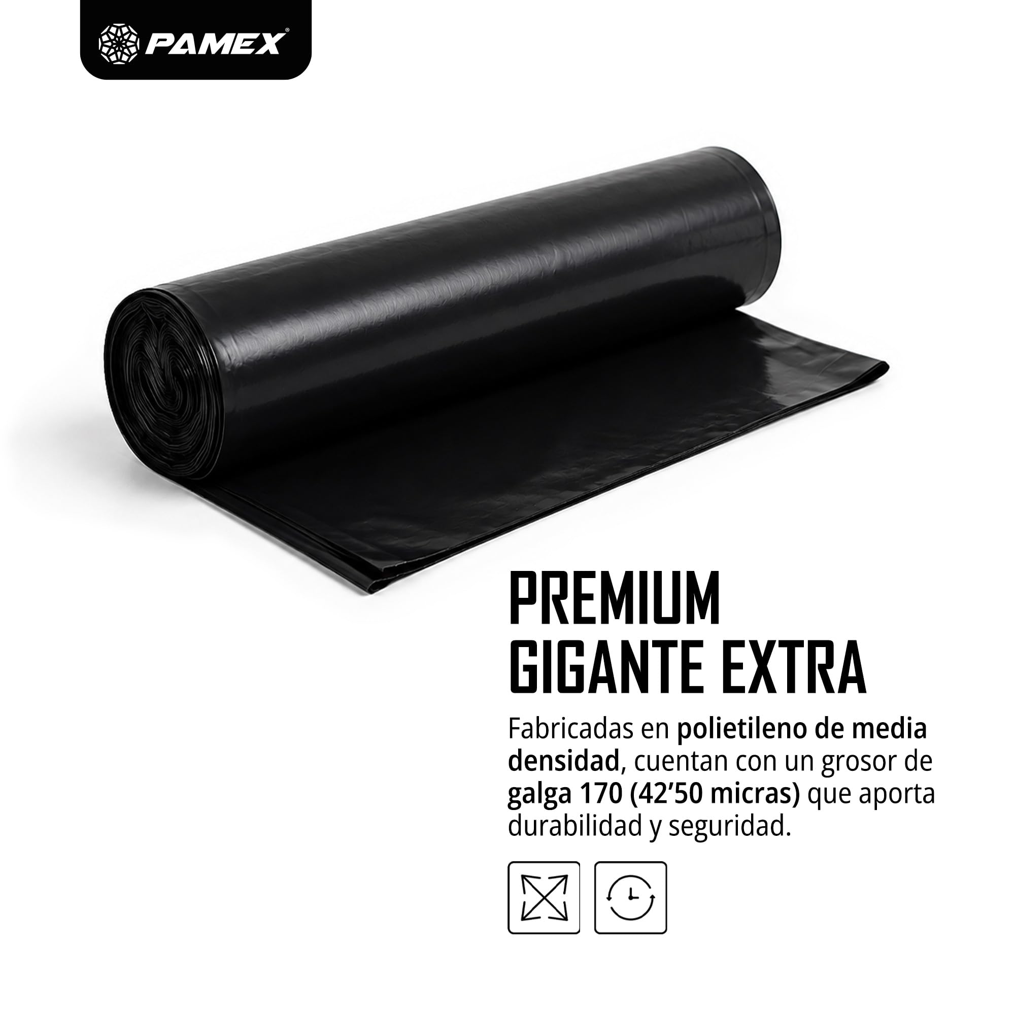 Pamex - Bolsa Basura 130l Premium Gigante Extra - 17 Sets