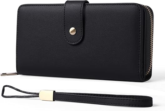 GAEKEAO Large Purse - Purse Medium Size Women's Wallet Leather Large Capacity - with RFID Protection - with 14 Card Slots and Change Compartment