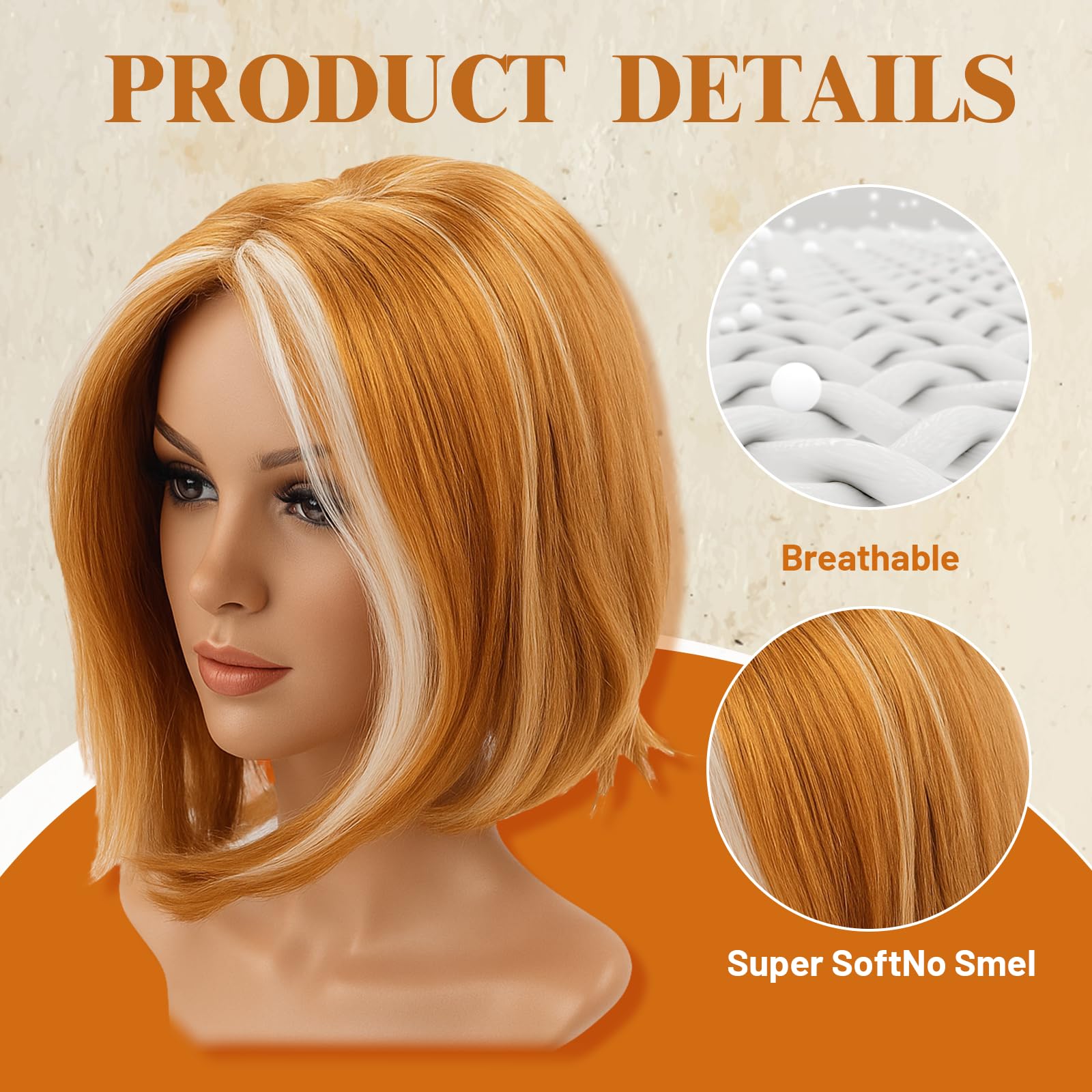 Ginger Wig for Women Ginger Spice Costume Wig, 1990s Themed Party Accessory, Halloween Cosplay Wig - Image 3