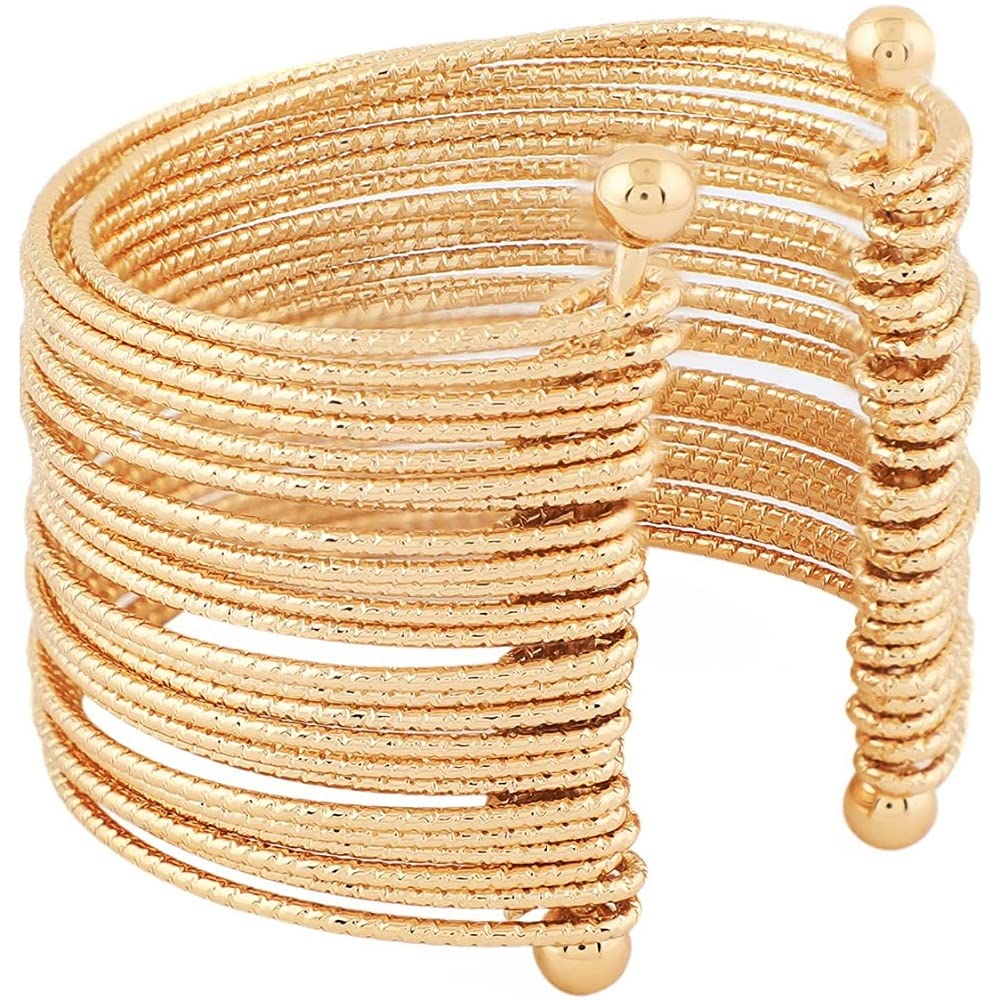 Weinbux Oxidised Metal Bangles Latest Cuff Bracelet | Pemium Bangle for Women and Girls | Adjustable | Gold | Pack of 1-image-39