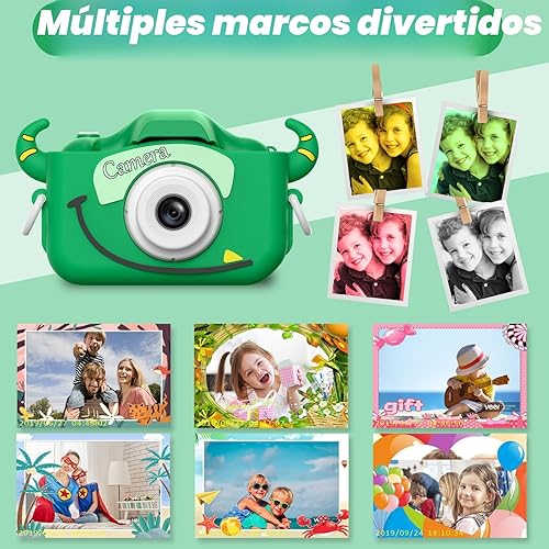Miniatura 4 de Goopow Juguetes de Cámara para Niños de 3-8 Años Niñas y Niños, Videocámara Digital para Niños con Cubierta Suave de Dibujos Animados, Mejor Regalo