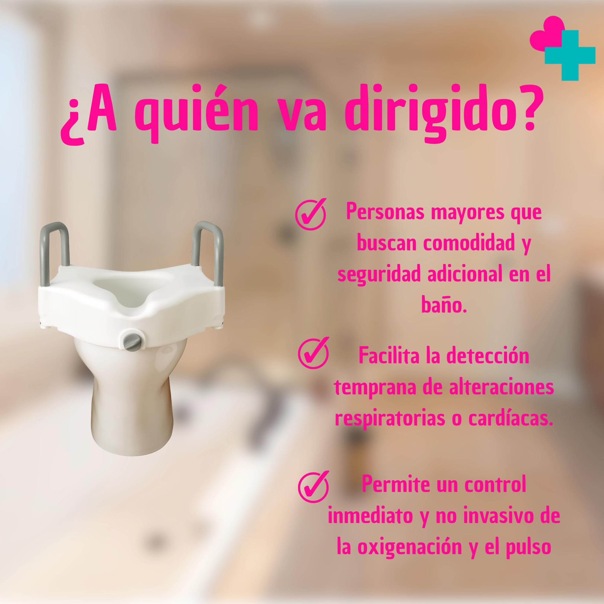 Asiento Elevador Inodoro. Alzador Baño Adultos con Reposabrazos. Elevador WC Adulto con Reposabrazos. Ideal para Personas Mayores y Uso Doméstico. Eleva hasta 12cm