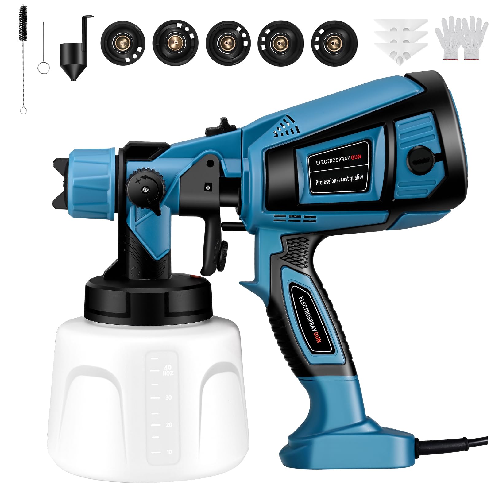 Paint Sprayer,800W Fence Paint Sprayer,1400ml HVLP Electric Paint Gun with 5 Nozzles and 3 Patterns,For Furniture