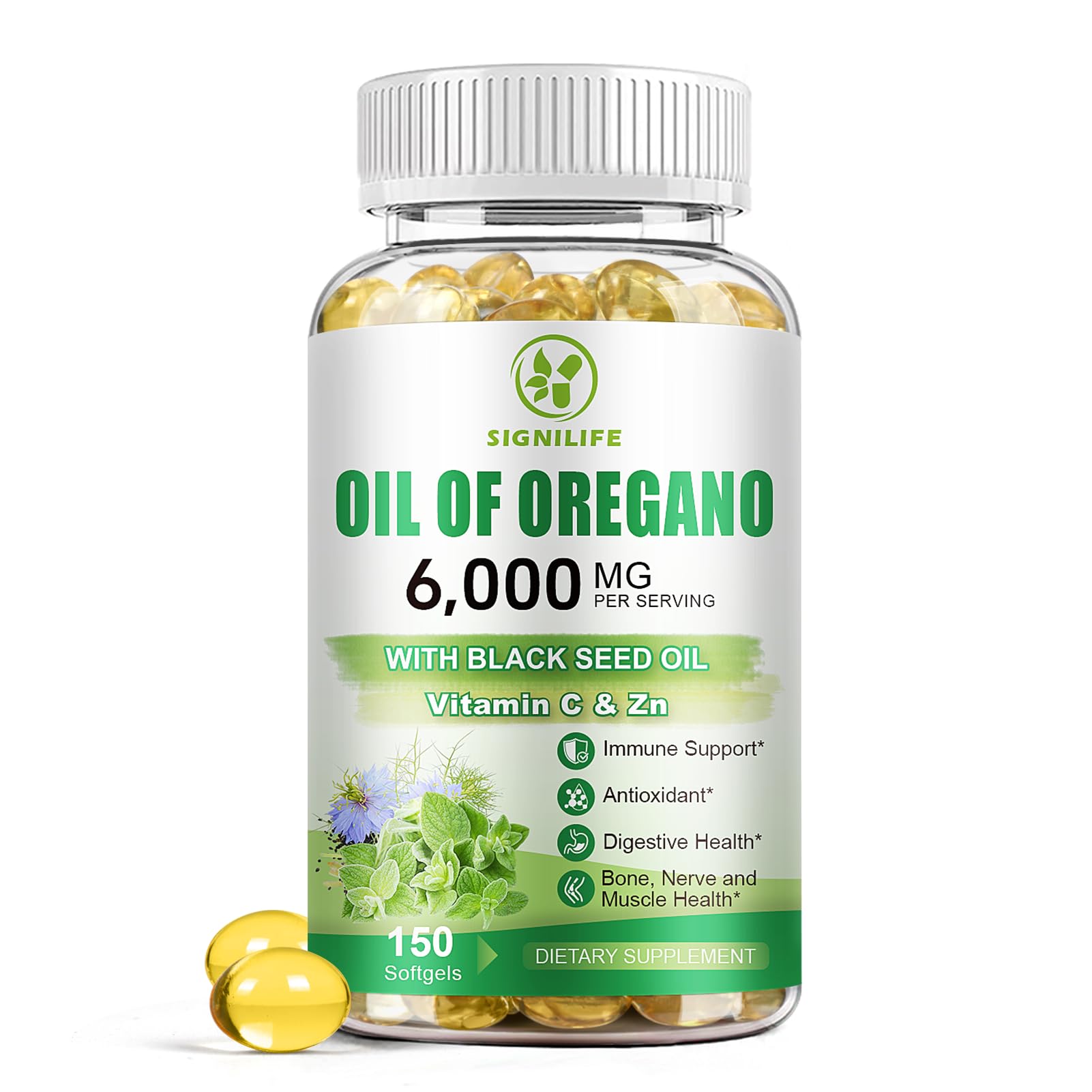 SIGNILIFE Oil of Oregano with Black Seed Oil 150 Softgels