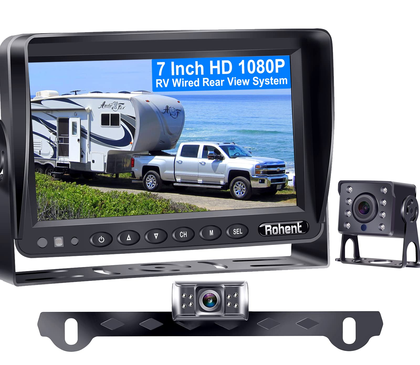 RV Backup Camera HD 1080P 7 Inch Monitor System Infrared Night Vision