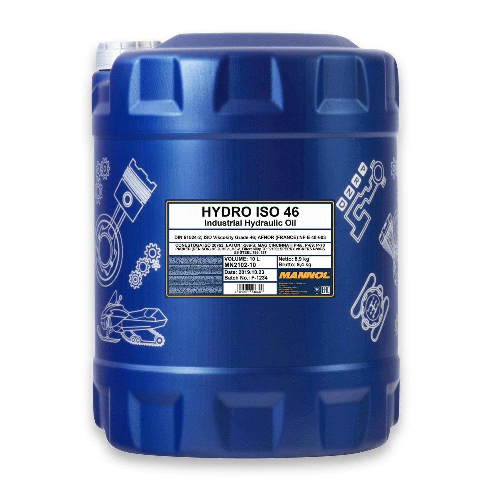 MANNOL 2X 10L ÖL Hydro ISO 46 HLP 46 Schmierstoff Hydrauliköl DIN51524