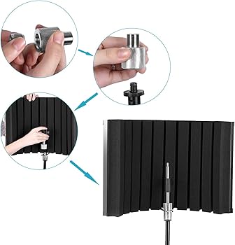 Amazon | NEEWER リフレクションフィルター 遮音スポンジ綿 取付金具