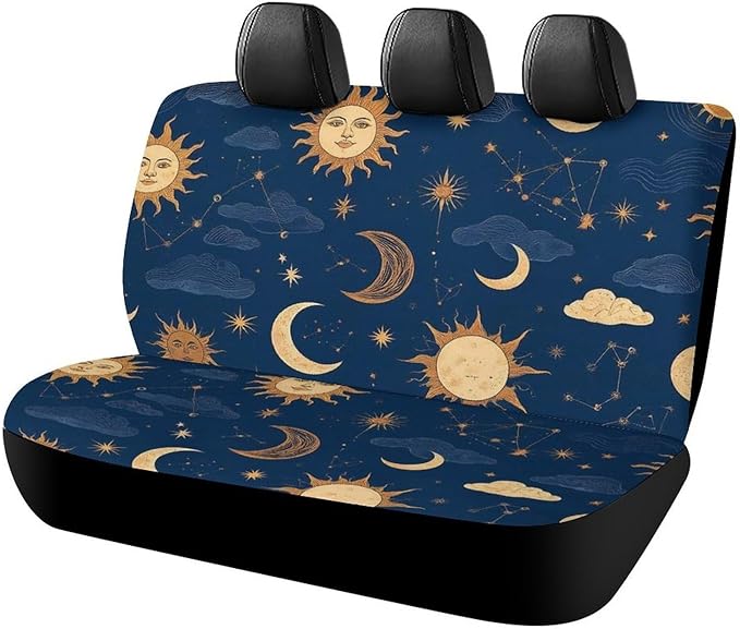 Fashionable Magic Constellations Sun Moon Stars Mystical Astrology Car Seat Cover Protector Universal Fit Cars Trucks & SUVs - Durable Seat Pad Protectors Easy Install Remove
