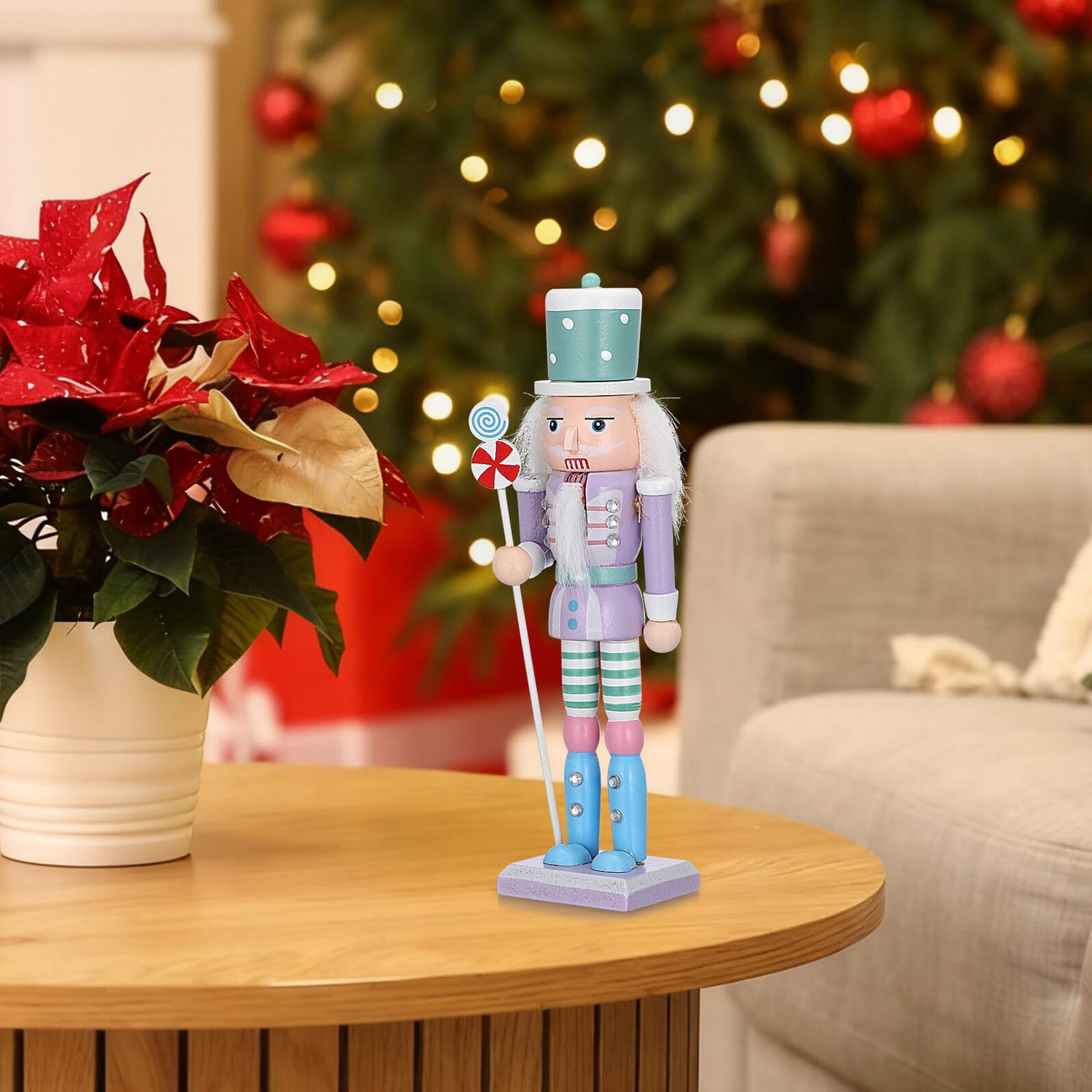 BESPORTBLE 4stücke Teiliges Holz Nussknacker Figuren Weihnachten Dekoration Schreibtisch Zuhause Büro Ornament