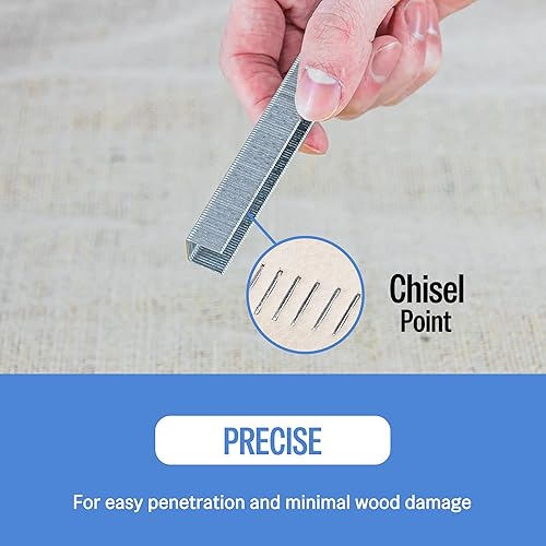 Miniatura 7 de meite Corona de calibre 21 de 12 pulgada con grapas de tapicería de 12 pulgada de longitud, grapas de alambre fino galvanizado compatibles con