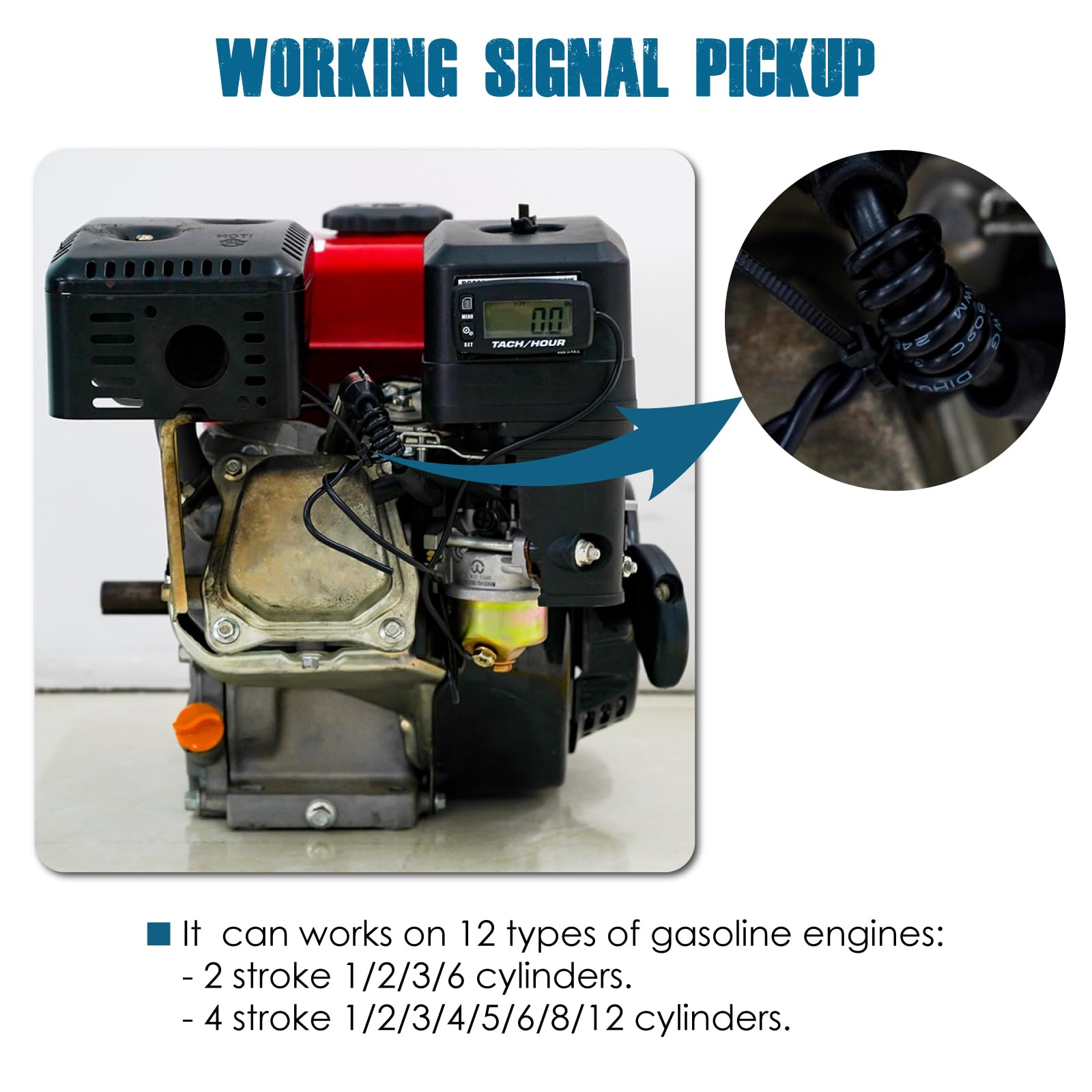 Runleader HM035T TS003 - Contagiri Digitale Con Termometro Per Motori Benzina, ATV, Barche - Foto 5
