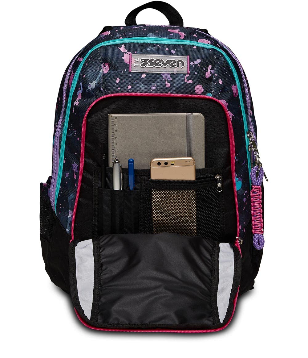 Seven Zaino Scuola Advanced a Doppio Scomparto con Tasca Porta PC Portatile e Tasca Porta Borraccia, Unisex-Bambini e Ragazzi,