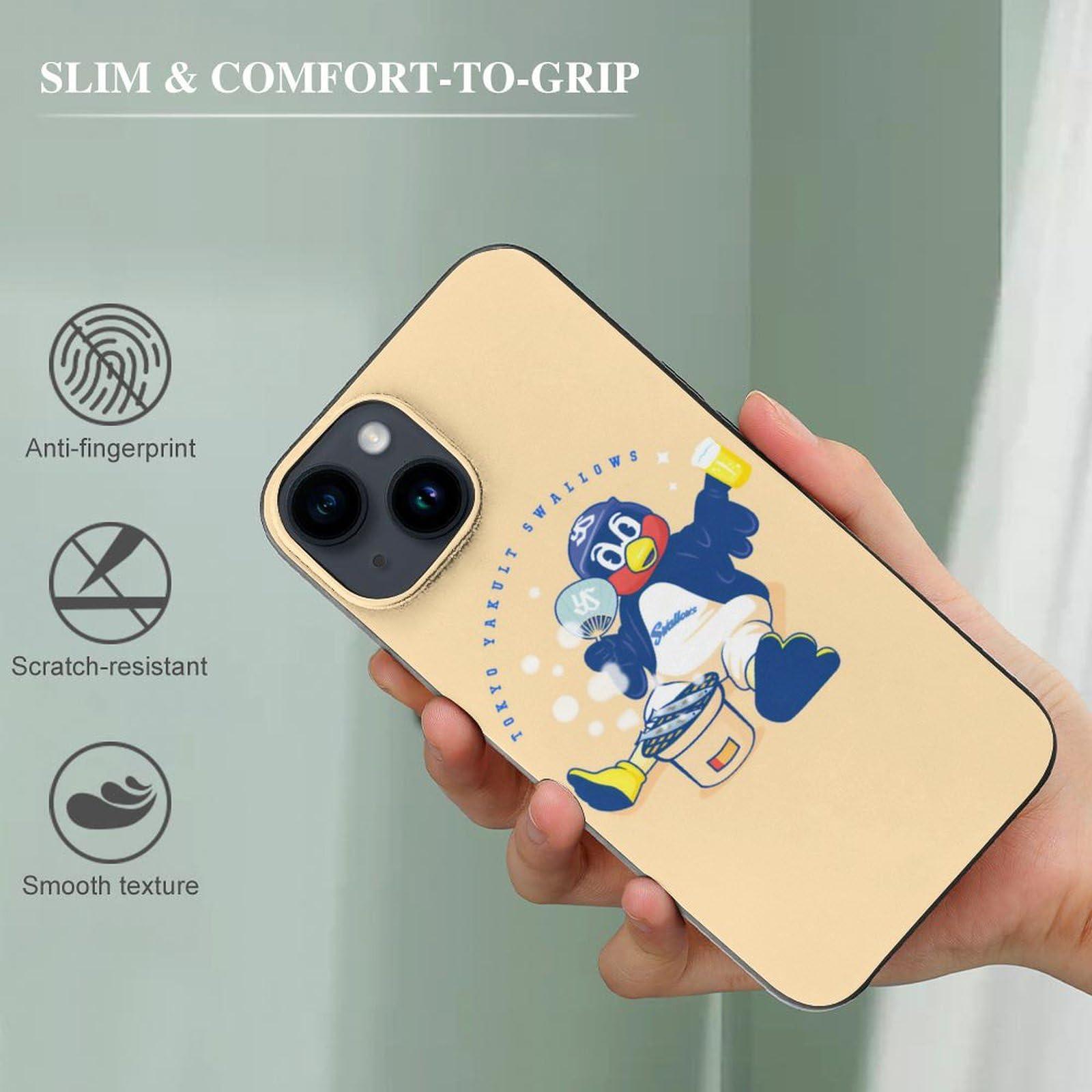 Amazon.co.jp: iPhone 15用 ケース 東京ヤクルトスワローズ つば九郎 