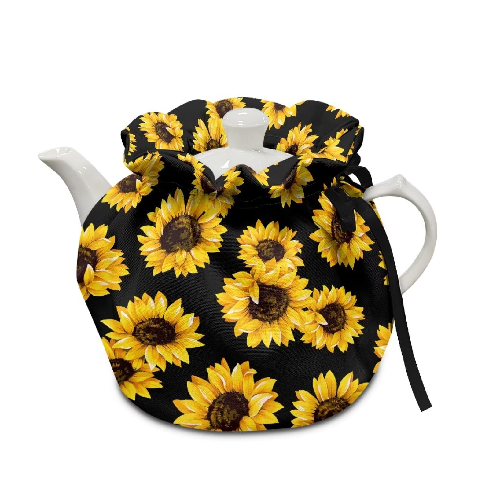 NETILGEN Tea Pots Cozy Tea Pot Cozies Tea Kettle Quilt Insulating Warming Teapot Dust Cover for Home Kitchen Decorative Accessories, Sunflower