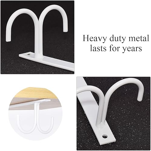 Miniatura 5 de Mocoum Estante organizador rústico para tazas debajo del gabinete, soporte para tazas debajo del estante, 12 ganchos colgantes para tazas, tazas de