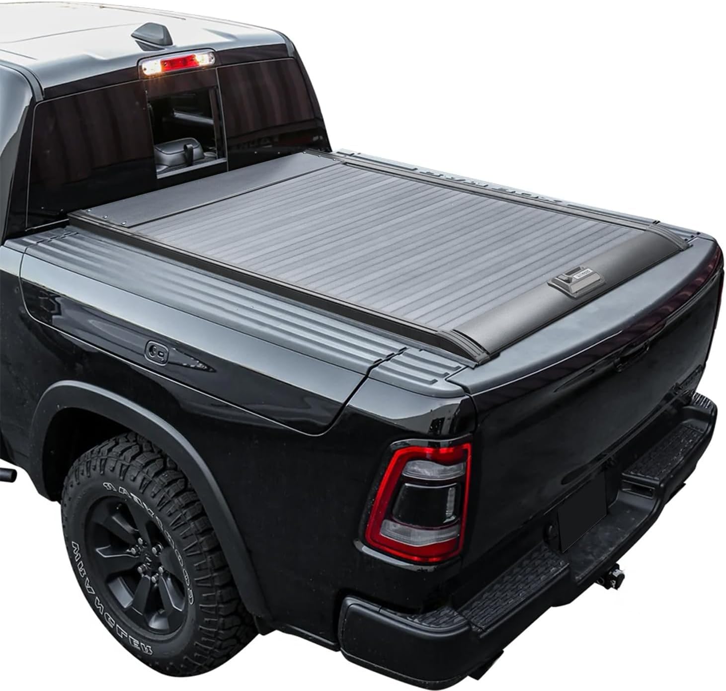 Retractable Truck Bed Tonneau Cover Fits 2009-2025 Dodge Rambox 1500 (5’7”/68.4" Bed) Aluminum Truck Bed Tonneau Cover Password Lock