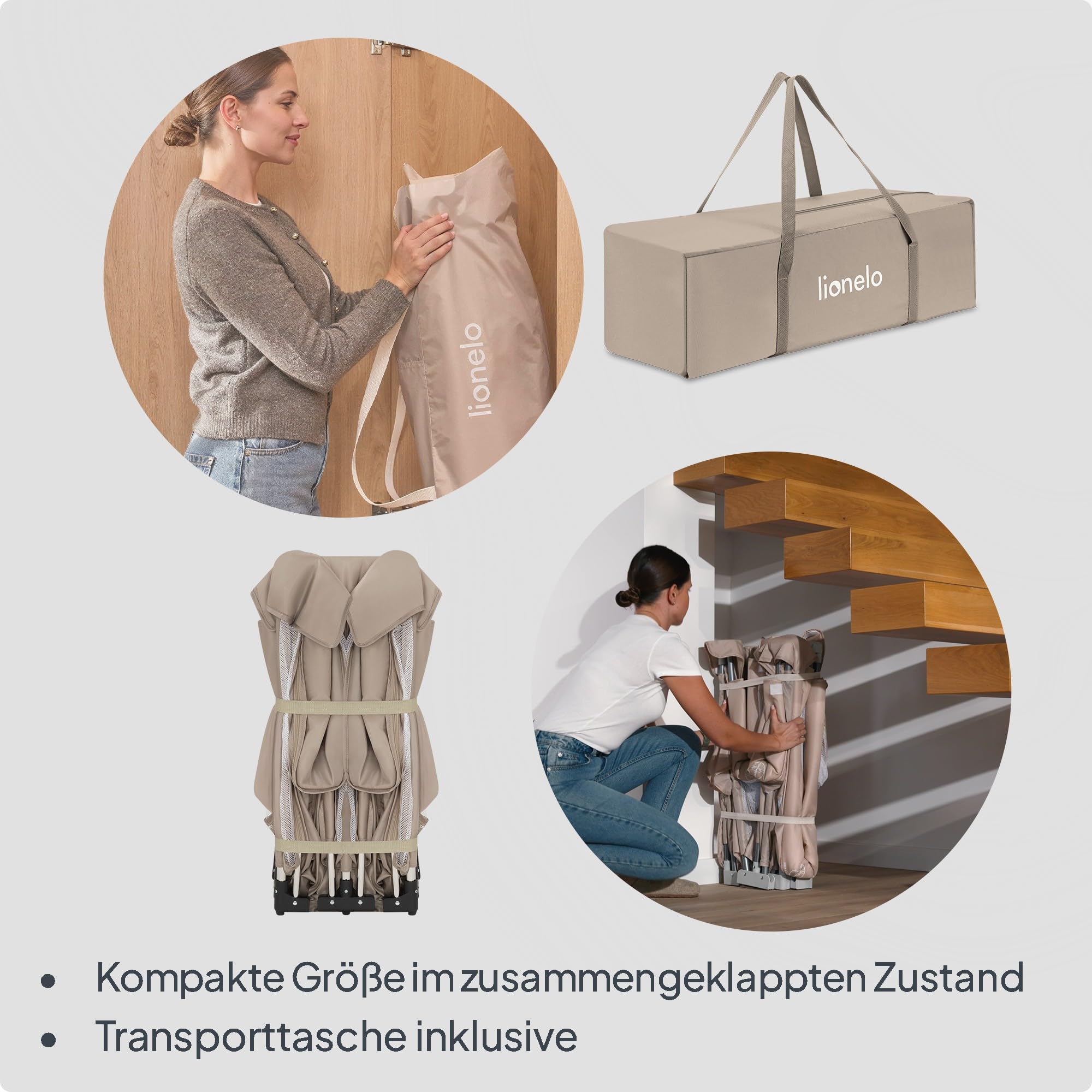 Lionelo Florence XL Easy Fold Laufstall Baby 180 x 200 cm, Faltbares Laufgitter Baby, Ohne Montage Nutzbar, 2 Seiteneingänge mit Reißverschluss, Atmungsaktives Netz, Weiche Kanten, Transporttasche