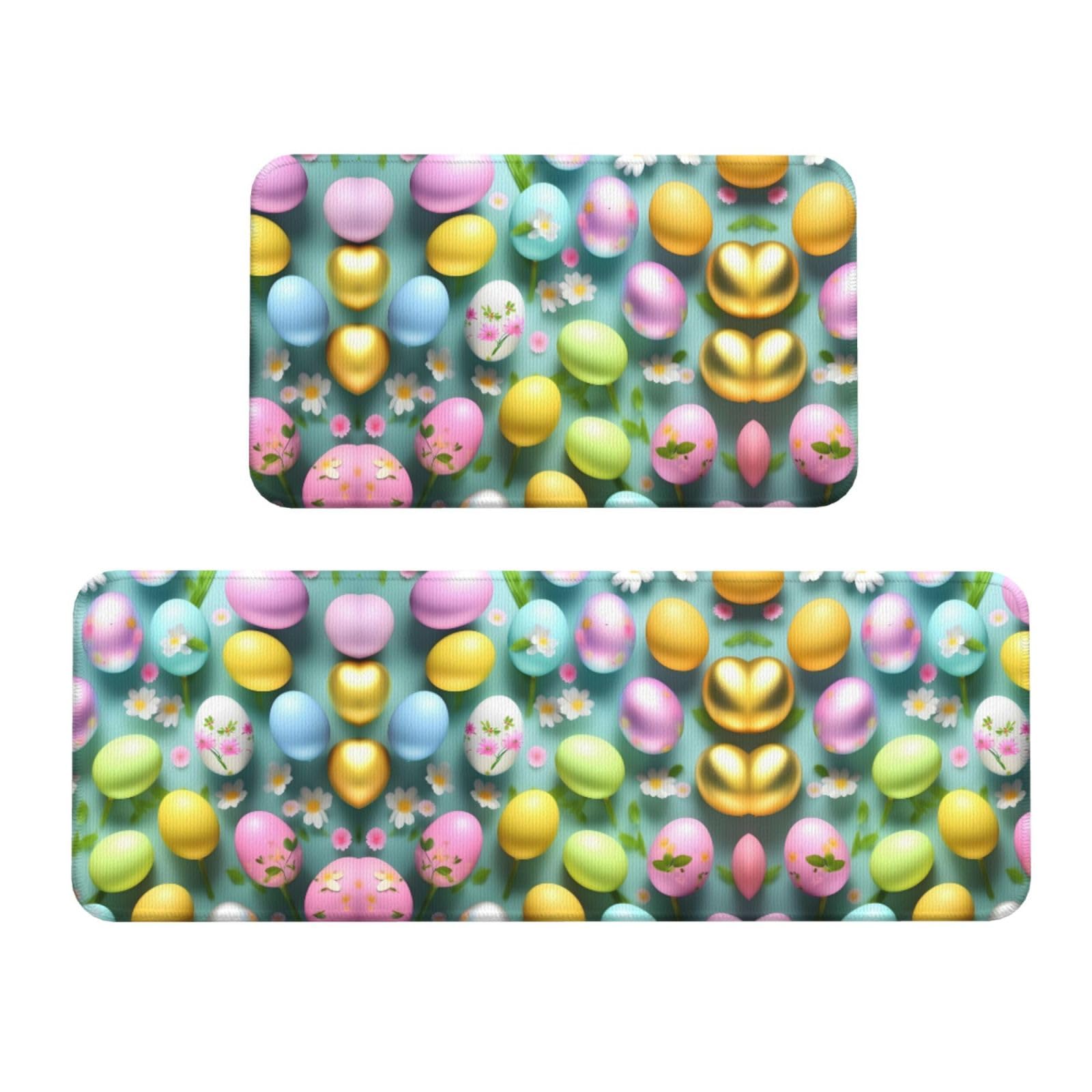 Tapis de cuisine antidérapant Happy Easter lot de 2 grand confort pour sol