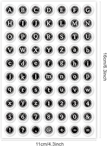 Miniatura 6 de GLOBLELAND Sellos transparentes del alfabeto para máquina de escribir, letras inglesas, números de silicona, sellos transparentes para álbumes de