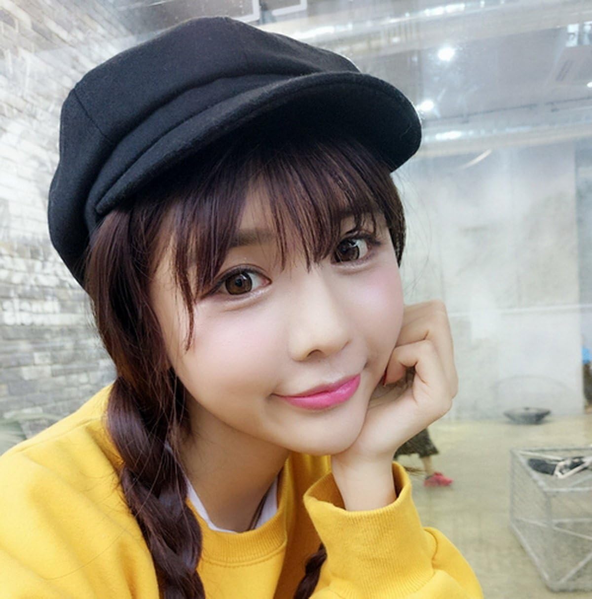 Women Vintage Newsboy Cabbie Peaked Beret Cap Warm Baker Boy Visor Hat Flat Cap - Image 3