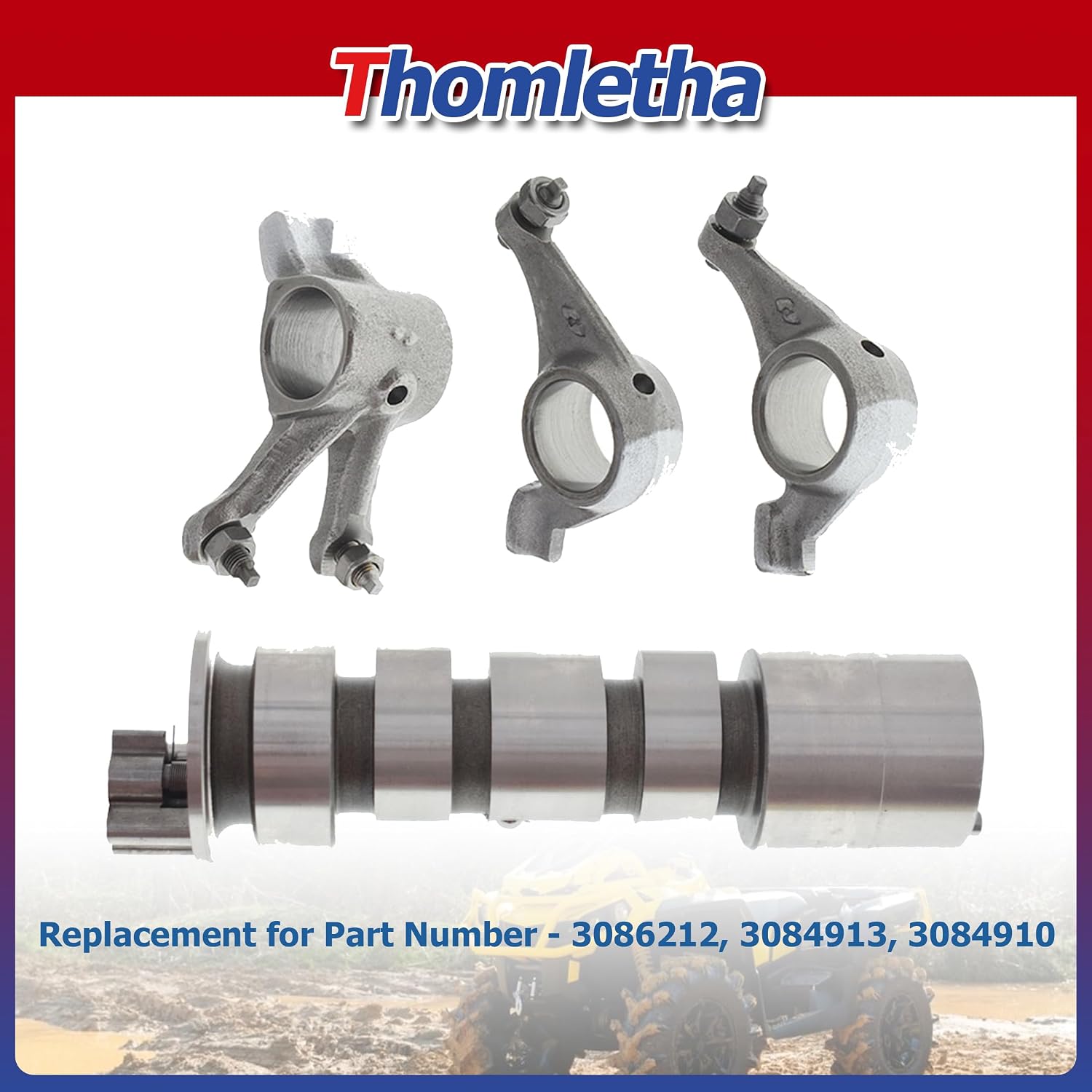 Camshaft with Rocker Arm Replacement for Polaris Xplorer Worker | Replacement for ATP Magnum Ranger Big Boss Scrambler Sportsman 500 3086212 3084913 3084910