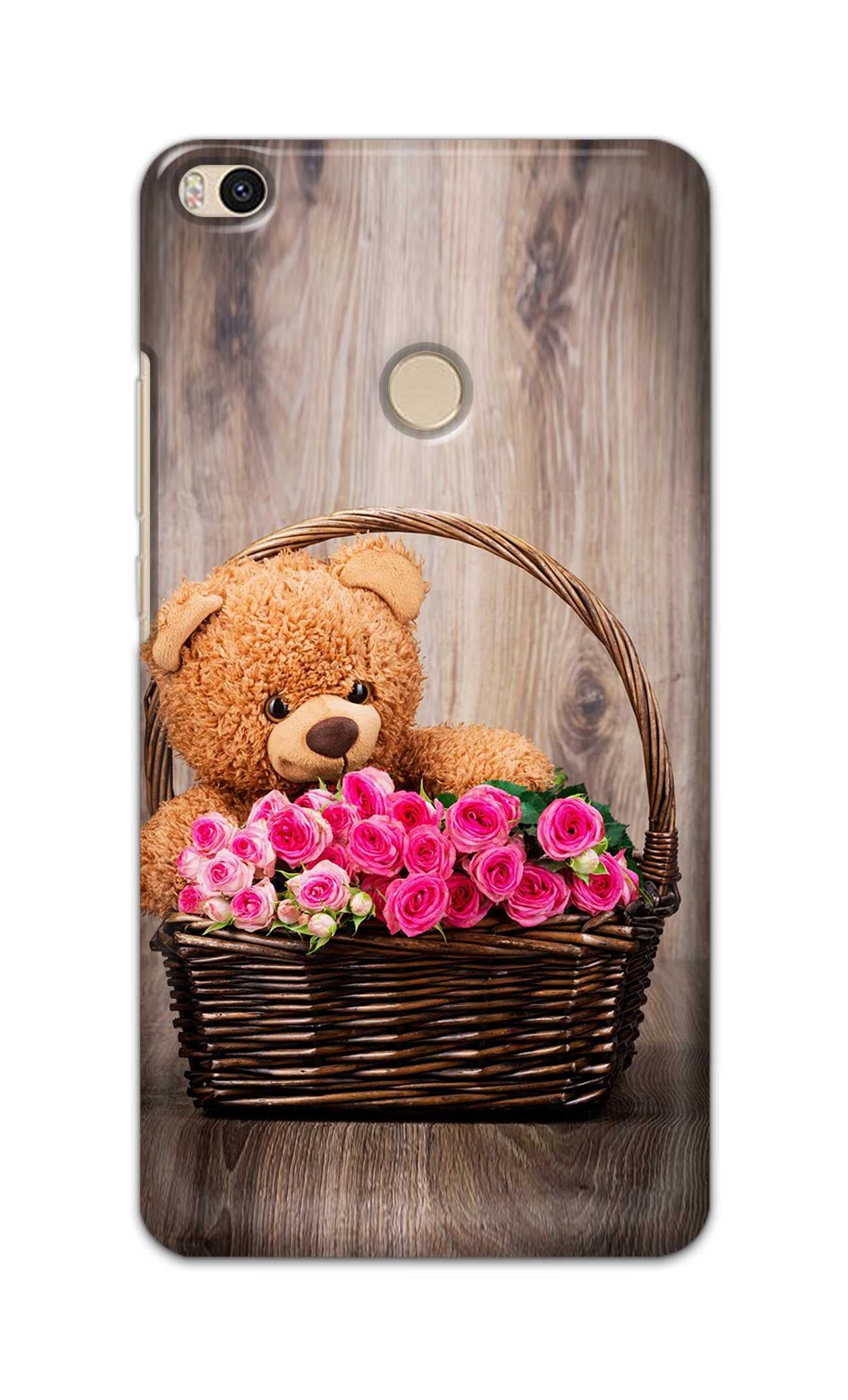 RGSVCases Roses and Teddy Bear in The Wicker Printed Designer Hard Back Case Cover for Xiaomi Mi Max 2 (6.44") -(NT) RSV2015
