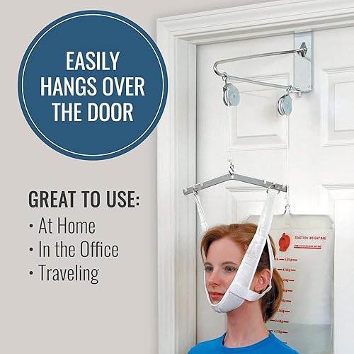Miniatura 5 de Duro-Med dispositivo de tracción cervical dispositivo de tracción de cuello sobre la puerta unidad de tracción cervical para terapia física