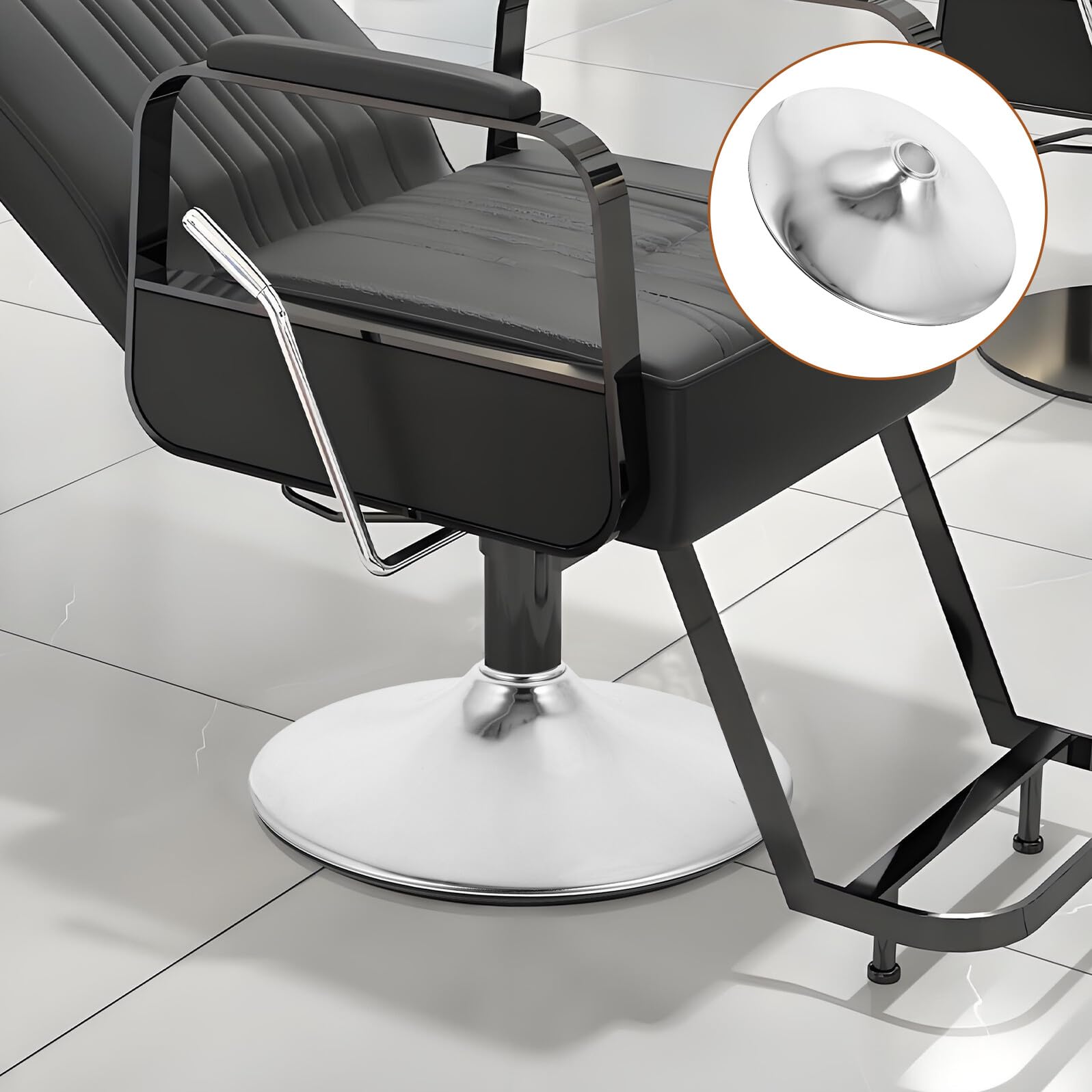 NUOBESTY Base de Remplacement pour Chaise de Coiffeur à roulettes Plaque de Fixation Métal Stable pour Fauteuil de Barbier et Salon de Coiffure