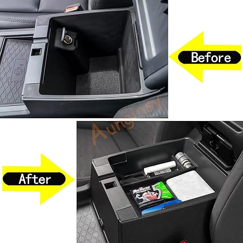 Miniatura 5 de Caja de almacenamiento para reposabrazos compatible con Nisan Frontier 2022 2023 2024 Pickup Truck Central Console Organizador, bandeja organizadora