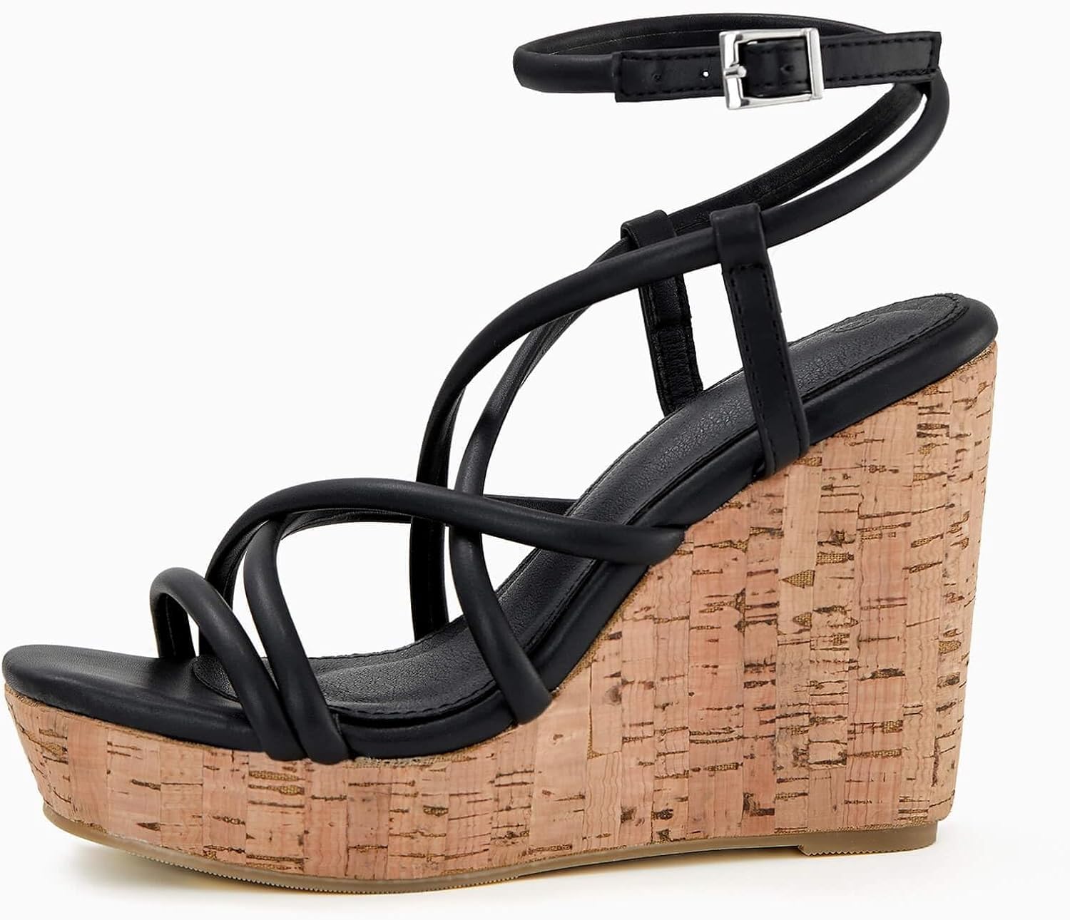 Coutgo Women Platform Wedge Sandals Cork Slingback Wedges Espadrilles Heels Summer Shoes - Image 4