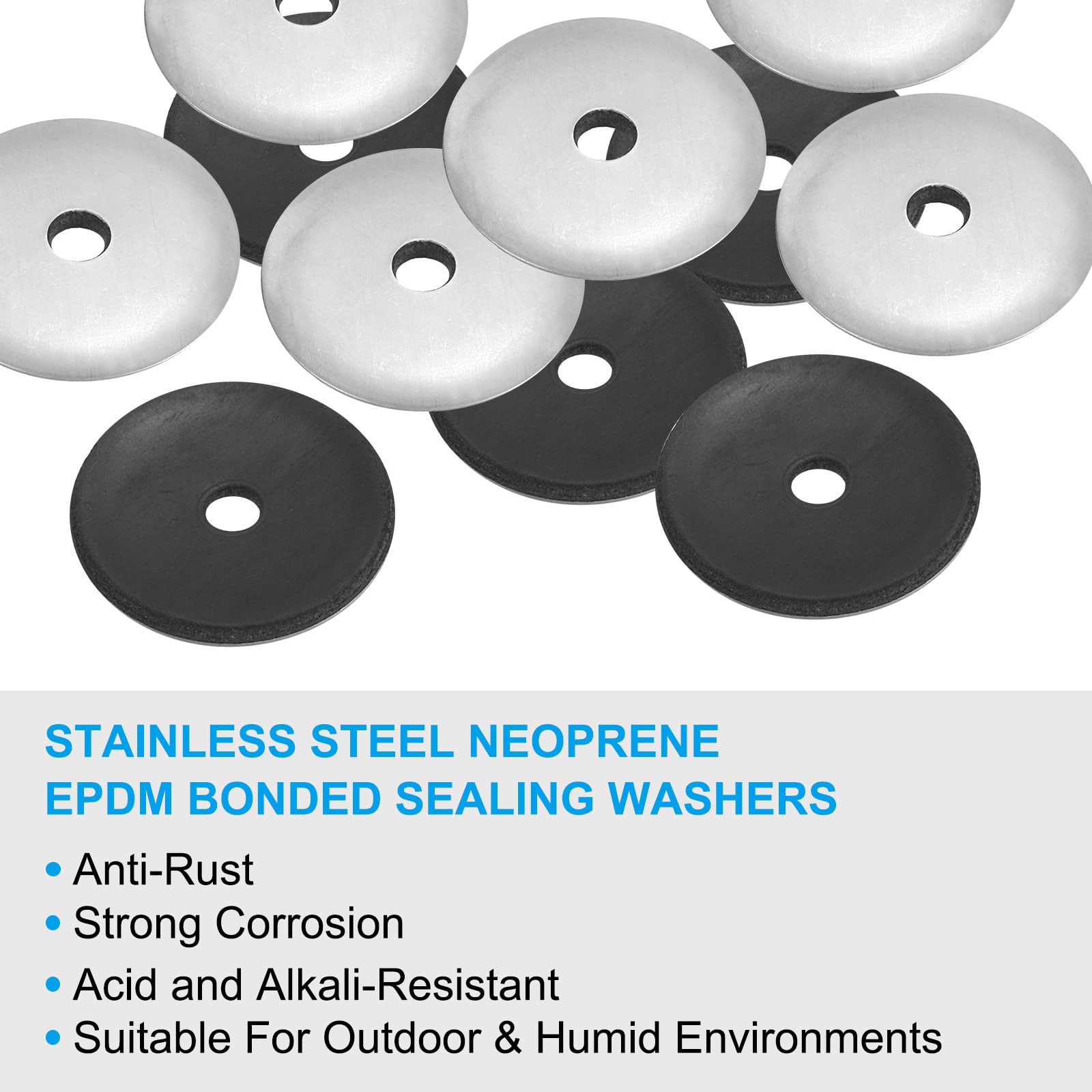 PATIKIL 304 Stainless Steel EPDM Bonded Sealing Washers - Image 3