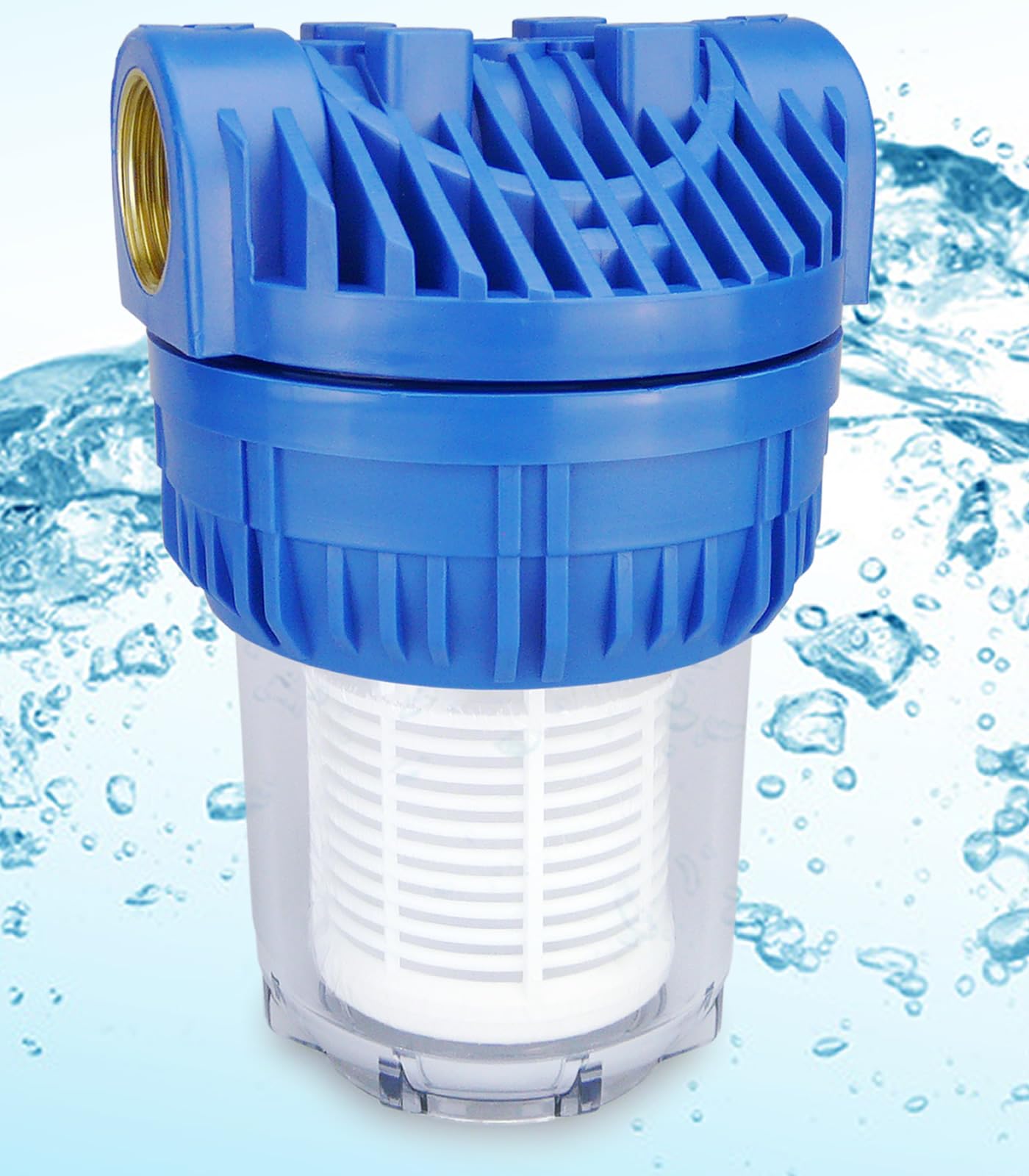 SMARDY 0502 Prefiltro 5 Pulgada para Bomba de jardín y Plantas de Agua doméstica, 3000 l/h de caudal, Filtro de Agua Rosca Interior 1", con Cartucho Lavable pre-Filtro para Bombas Piscinas
