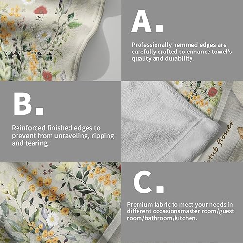 Miniatura 5 de Giwawa Juego de 2 toallas de mano vintage florales para relajarse, remojar, relajarse, suaves, absorbentes, toallas para la cara, toallas